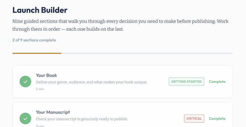 Your nine-module checklist — track progress at a glance